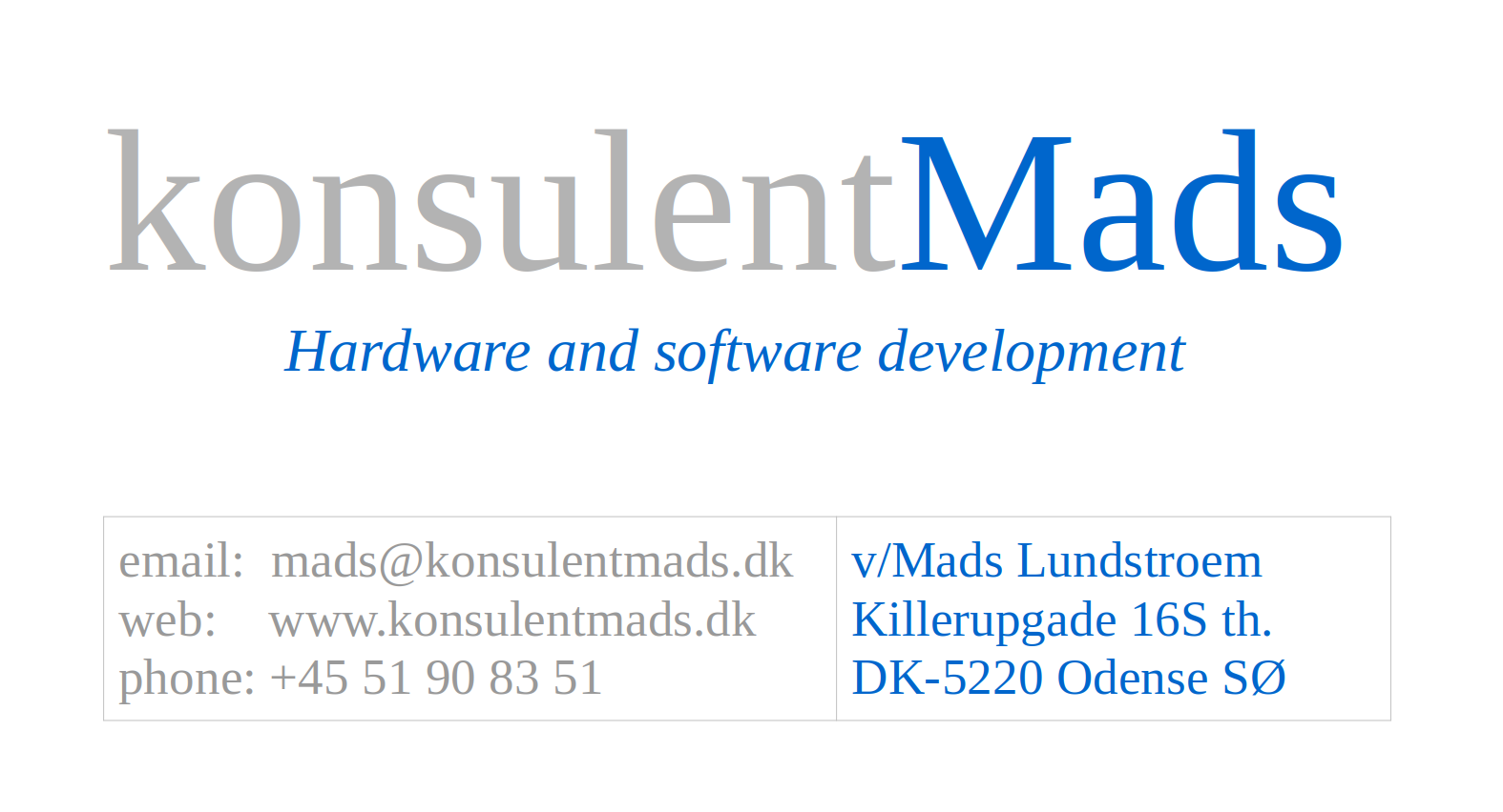 konsulentMads business card